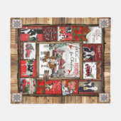 Kerstmis alle hart komt thuis Funny Koe Fleece Deken (Voorkant (Horizontaal))