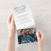 Kerstmis alleen is een kalm persoonlijke feestdag- all in one uitnodiging (Afscheurbaar)