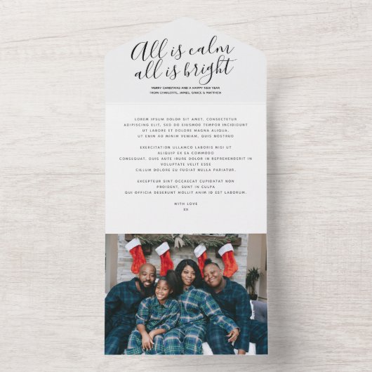 Kerstmis alleen is een kalm persoonlijke feestdag- all in one uitnodiging (Binnen)