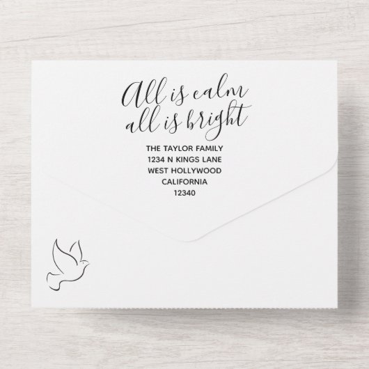 Kerstmis alleen is een kalm persoonlijke feestdag- all in one uitnodiging (Achterkant)