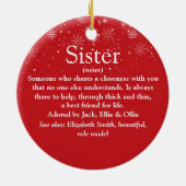 Kerstmis Allerbeste Zus Ooit Definitie Keramisch Ornament (Achterkant)