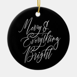 Kerstmis & Alles Helder Zwart Rond Keramisch Ornament