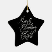 Kerstmis & Alles Helder Zwart & Wit Keramisch Ornament (Rechts)