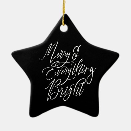 Kerstmis & Alles Helder Zwart & Wit Keramisch Ornament (Voorkant)