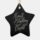 Kerstmis & Alles Helder Zwart & Wit Keramisch Ornament (Links)