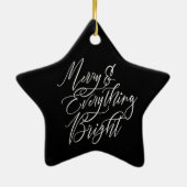 Kerstmis & Alles Helder Zwart & Wit Keramisch Ornament (Achterkant)
