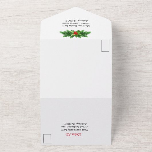 Kerstmis Alles in Een All In One Uitnodiging (Buitenkant)