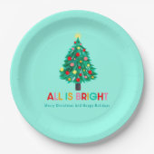 Kerstmis: "Alles is helder" kerstfeest Papieren Bordje (Voorkant)