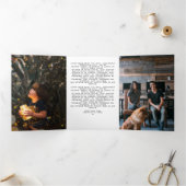 Kerstmis Alles is rustig Alles is helder Persoonli Drieluik Wenskaart (Binnen)