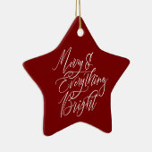 Kerstmis & Alles Lichtjes Rood Keramisch Ornament (Rechts)