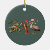 Kerstmis Alligator Pelikaan Rivierkreeft Gans Dier Keramisch Ornament (Voorkant)