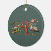 Kerstmis Alligator Pelikaan Rivierkreeft Gans Dier Keramisch Ornament (Links)