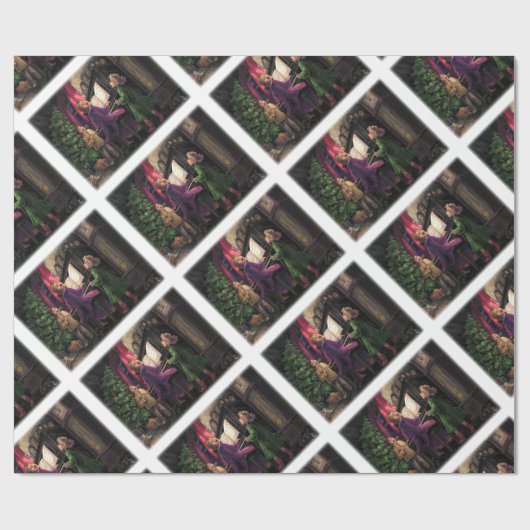 Kerstmis Along Cadeaupapier (Vlak)