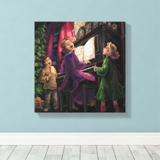 Kerstmis Along Canvas Afdruk (Insitu (Houten vloer))