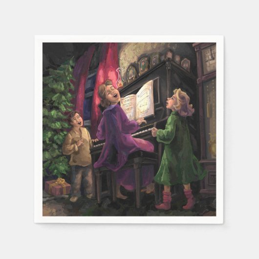 Kerstmis Along Servetten (Voorkant)