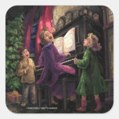 Kerstmis Along Vierkante Sticker (Voorkant)