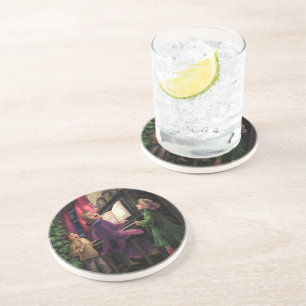 Kerstmis Along Zandsteen Onderzetter