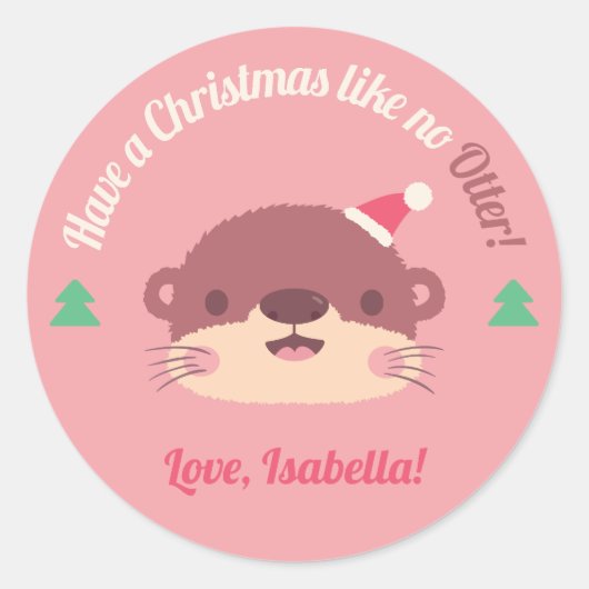 Kerstmis als geen andere Kerstgroet Ronde Sticker (Voorkant)