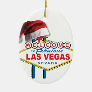 Kerstmis als Vegas Sign. Keramisch Ornament