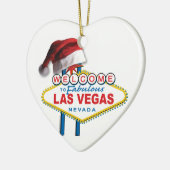 Kerstmis als Vegas Sign. Keramisch Ornament (Links)