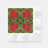 Kerstmis Amaryllis Cocktail Napkins Servet (Voorkant)