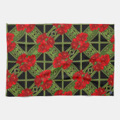 Kerstmis Amaryllis op Black Kitchen Towel Theedoek (Horizontaal)