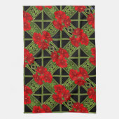 Kerstmis Amaryllis op Black Kitchen Towel Theedoek (Verticaal)