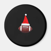 Kerstmis American Football Bal Sinterklaas Hoed (2 Magneet (Voorkant)