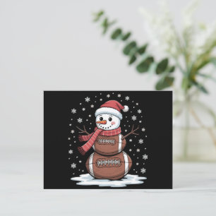 Kerstmis American Football Sneeuwman Xmas Sport Feestdagenkaart