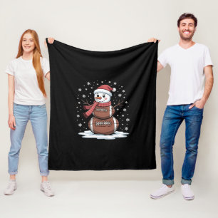 Kerstmis American Football Sneeuwman Xmas Sport Fleece Deken