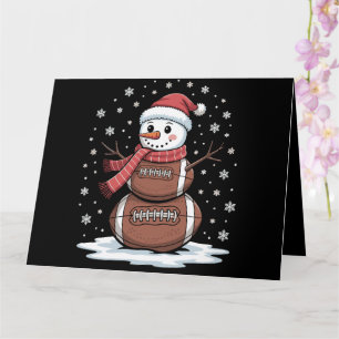 Kerstmis American Football Sneeuwman Xmas Sport Kaart