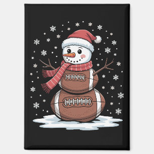 Kerstmis American Football Sneeuwman Xmas Sport Magneet
