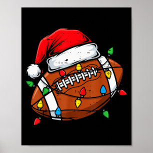 Kerstmis Amerikaans voetbal Kerstman Grappig Kerst Poster