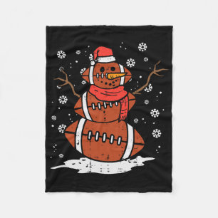 Kerstmis Amerikaans Voetbal Sneeuwman Xmas Sport M Fleece Deken