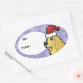 Kerstmis Amerikaanse Cocker Spaniel Ovale Sticker (Envelop)