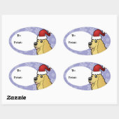 Kerstmis Amerikaanse Cocker Spaniel Ovale Sticker (Vel)
