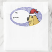 Kerstmis Amerikaanse Cocker Spaniel Ovale Sticker (Tas)