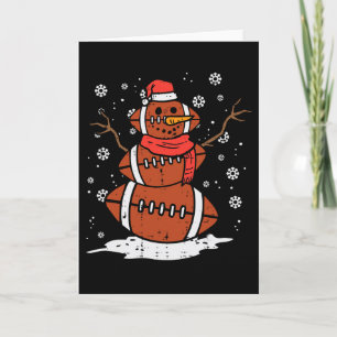 Kerstmis Amerikaanse Voetbal Sneeuwman Xmas Sport Kaart