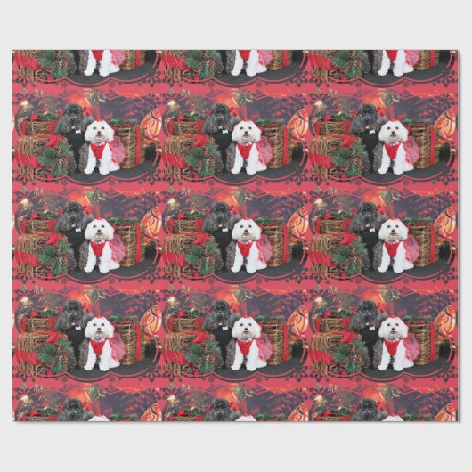 Kerstmis - Amiche Poodle - Tinkerbell Maltees Cadeaupapier (Vlak)