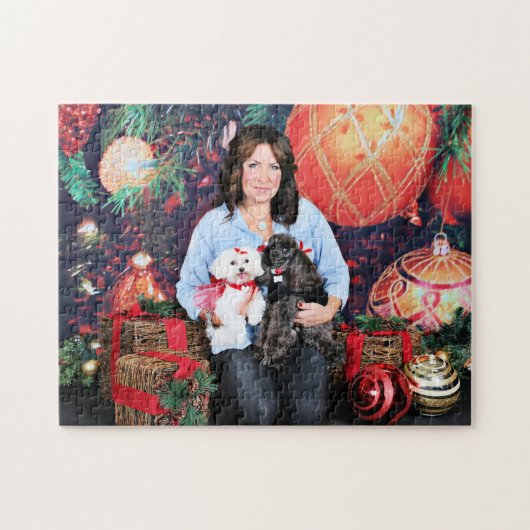 Kerstmis - Amiche Poodle - Tinkerbell Maltees Legpuzzel (Horizontaal)