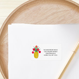 Kerstmis ananananasholiday etiket