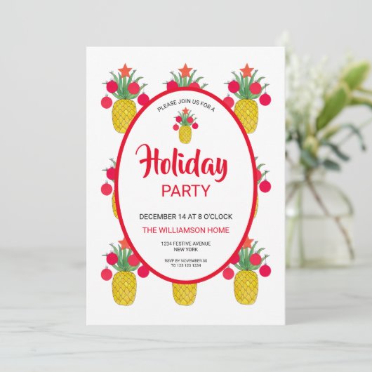 Kerstmis ananananasholiday kaart (Staand voorkant)