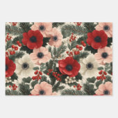 Kerstmis Anemone Bloemstuk Achtergrond Inpakpapier Vel (Voorkant 3)