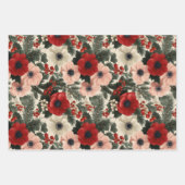 Kerstmis Anemone Bloemstuk Achtergrond Inpakpapier Vel (Voorkant 2)