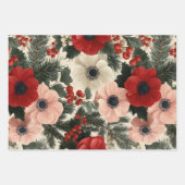 Kerstmis Anemone Bloemstuk Achtergrond Inpakpapier Vel (Voorkant)