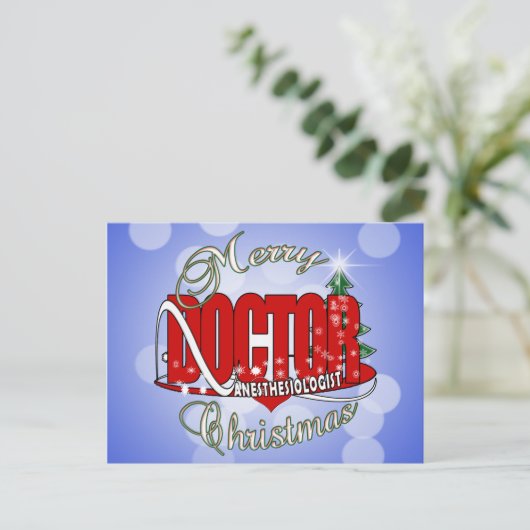 KERSTMIS ANESTHESIOLOGIST FEESTDAGENKAART (Staand voorkant)