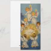 Kerstmis Angel Girls rond Baby Feestdagenkaart (Voorkant / Achterkant)