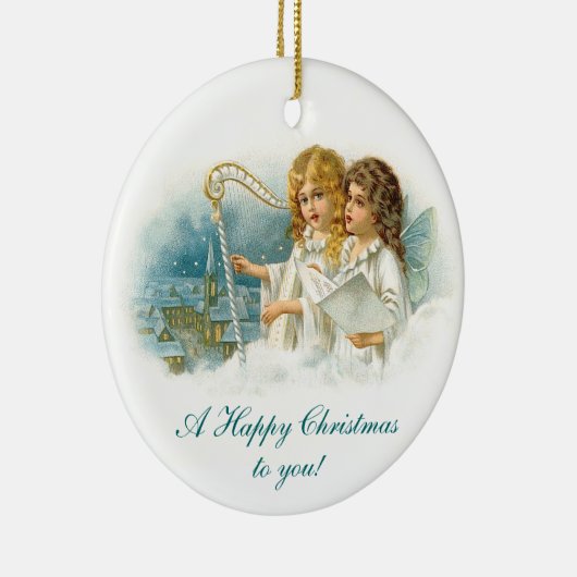 Kerstmis Angels zingen Keramisch Ornament (Rechts)