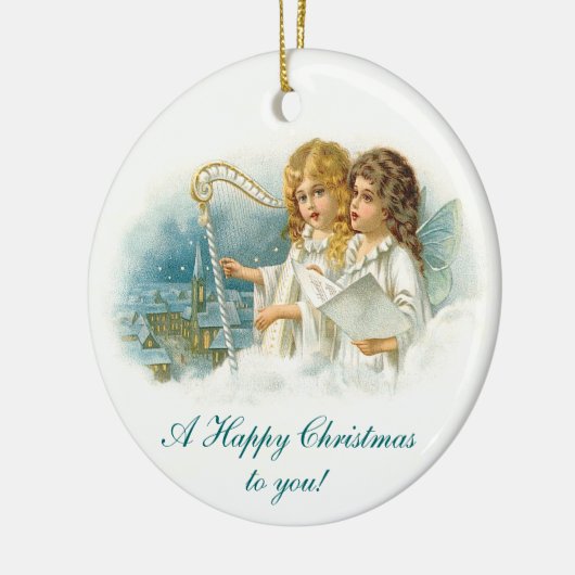 Kerstmis Angels zingen Keramisch Ornament (Links)