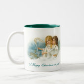 Kerstmis Angels zingen Tweekleurige Koffiemok (Links)